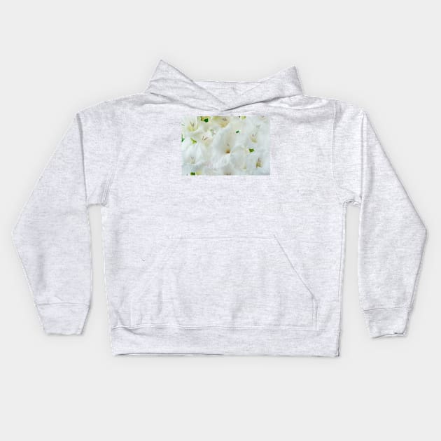 Gladiolus  'White Friendship' Kids Hoodie by chrisburrows